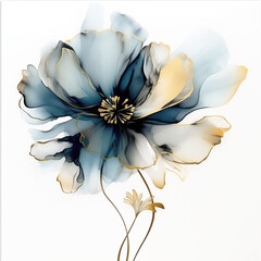 Abstract flower, delicate botanical floral background. Generative AI.