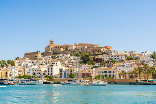 A view of Ibiza Old Town, featuring the Castle of Ibiza, Ibiza Town,  Ibiza, Balearic Islands, Spain