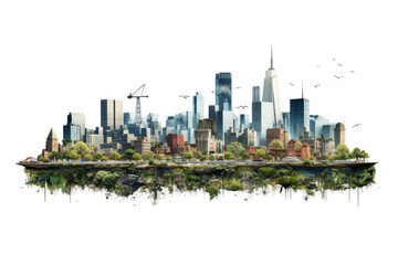 City Utopia Isolated On Transparent Background