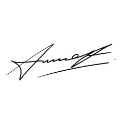 Letter I abstract signature idea for documents. Vector image with black writing and transparent background.