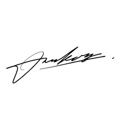 Letter I abstract signature idea for documents. Vector image with black writing and transparent background.