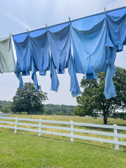 clothes drying on a clothesline at garden