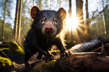 Tasmanian devil of its Australian habitat