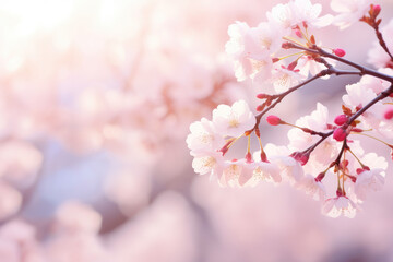 Cherry blossoms blooming in spring, spring background