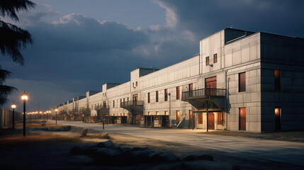 Fototapeta na wymiar A Federal Jail Building Made From Concrete