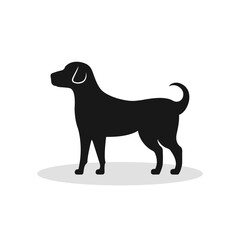 Dog icon design vector template. Dog silhouette vector illustration