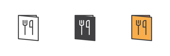Fototapeta premium Restaurant menu different style icon set