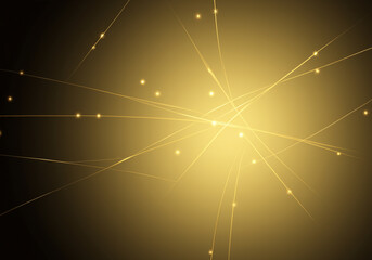 Luxury background, gradient gold and black, small lines enlarge, sparkling light, golden line, gold thread