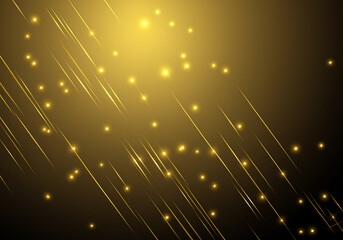 Luxury background, gradient gold and black, small lines enlarge, sparkling light, golden line, gold thread