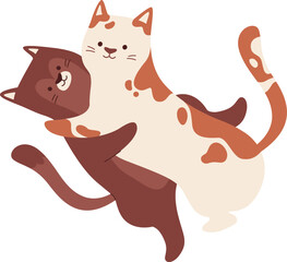 Cats Couple Hugging