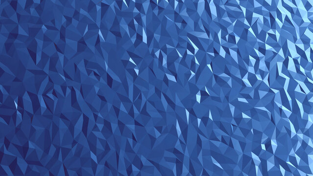 Blue background. Backdrop with triangular effect. Geometric wallpaper. Blue background for ads. Triangular texture. Abstract pattern. Background small triangles. Wallpaper, decorations. 3d image
