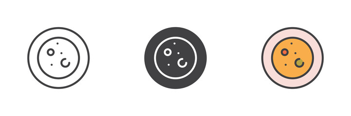 Soup plate different style icon set