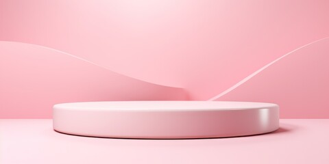 Abstract pink podium with a modern design, offering a soft and elegant backdrop for product presentation.