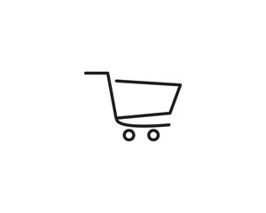 Shopping trolley icon vector symbol design illustration