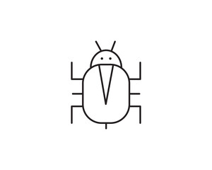 Bug virus icon vector symbol design illustration 