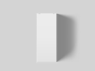 3D Blank White Cardboard Box Packaging Isolated