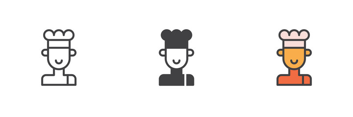 Chef avatar different style icon set