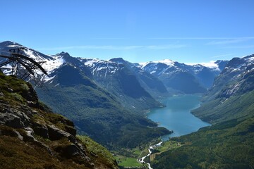 Fototapeta premium The views from Hoven Summit, Norway