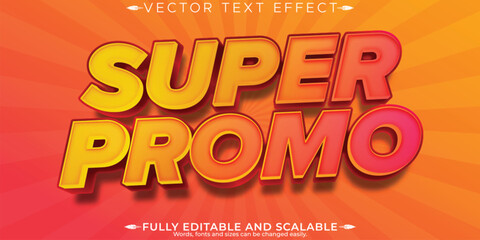 Super Promo text effect, editable super and promo customizable font style.