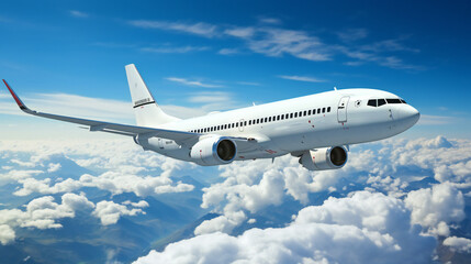 Fototapeta na wymiar Transatlantic Flight In A Boeing Passenger Airplane