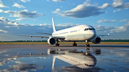 Boeing 777 Airplane Parked At The Airport Of Geneve 