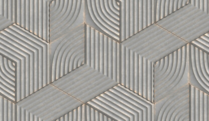 Gray relief hexagons with golden scuffs