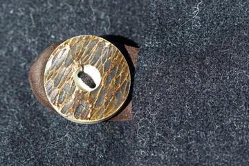 horn button on bavarian janker jacket