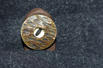 horn button on bavarian janker jacket