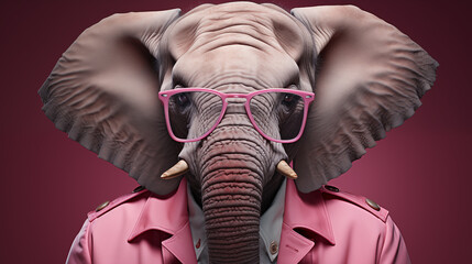 elephant on a pink background
