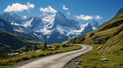 A Scenic Car Road in The Mountains