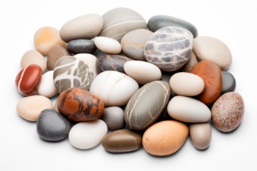 big stuck  pebble stones isolated on a transparent background, png file