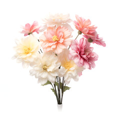 Naklejka na ściany i meble Pink Peony flowers in bouquet,Top view Peony flowers,White Peony flower bouquet