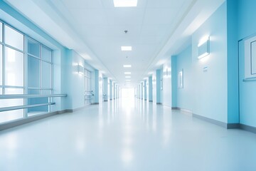 Bright and Sterile Hospital Corridor with a Modern Clinical Atmosphere, healthcare systems, backdrop for emergency preparedness guides