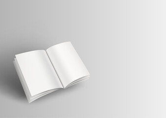 3D Open Book Or Dictionary Flying On White