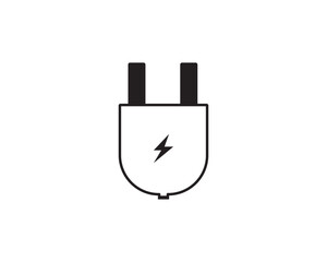 Electric plug power icon vector symbol design illustration