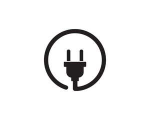 Electric plug power icon vector symbol design illustration