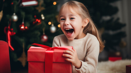 Fototapeta na wymiar child with christmas presents