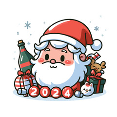 a cartoon character with a clock and other things in the background