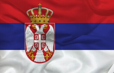Serbia 3d background flag