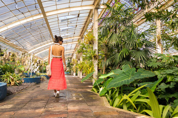 Woman exploring Chapultepec Botanical Greenhouse