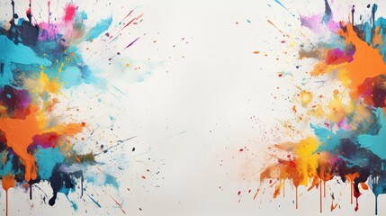 A blank canvas with vibrant paint splatters, representing the freedom to create one's own self-image,[self-acceptance]