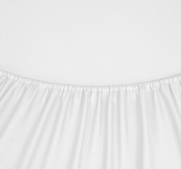 White cotton sheet with elastic band bed corner, Bed corner on the bed close up photo