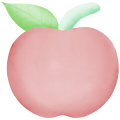 red apple with leaf