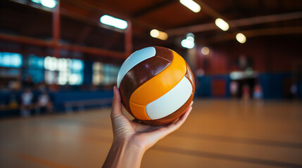 A Volleyball Ball In Hand 