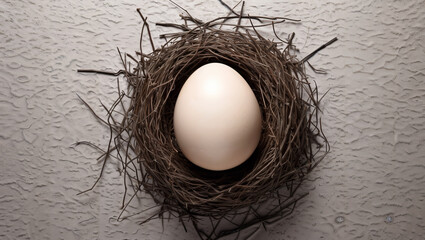 Easter Egg in a Nest in this surreal minimalism Illustration