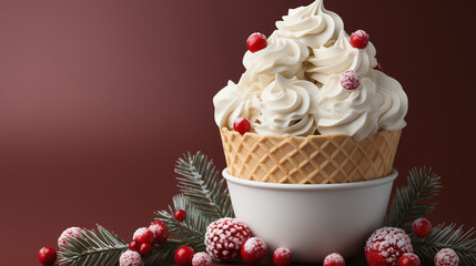 sweetness ice cream, Christmas cream pleasure joy mood mood goodies, sweet ice, popsicle, cone waffle, New Year background food