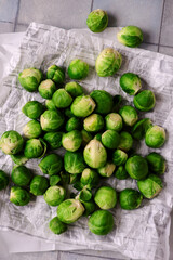 Fresh brussels spraut. top veiw