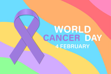 World Cancer Day is celebrated annually on February 4 in order to raise awareness about cancer and promote its prevention, detection and treatment. Vector illustration - obrazy, fototapety, plakaty