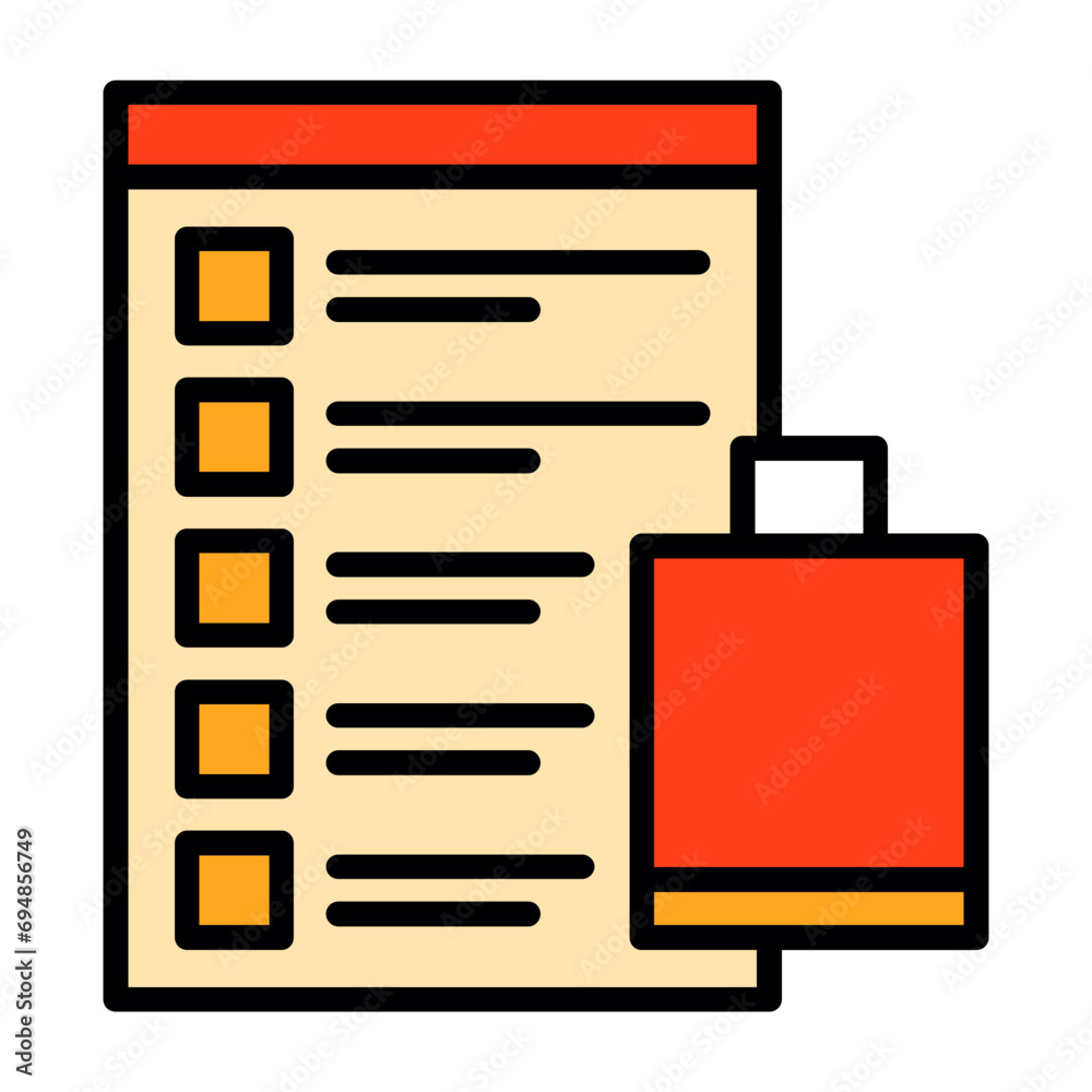 Canvas Prints shopping list icon