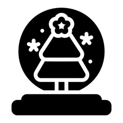 snow globe glyph icon